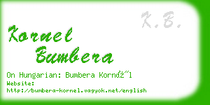 kornel bumbera business card